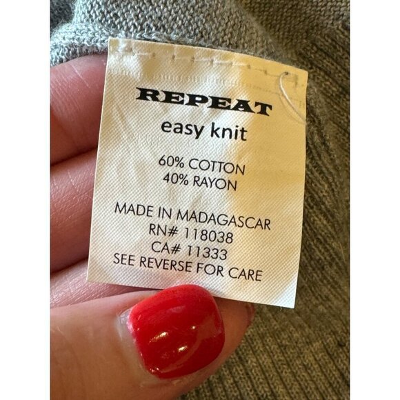 Repeat Easy Knit Sweater Women Small Gray Knit Open Front Long Line Cardigan - Picture 10 of 11